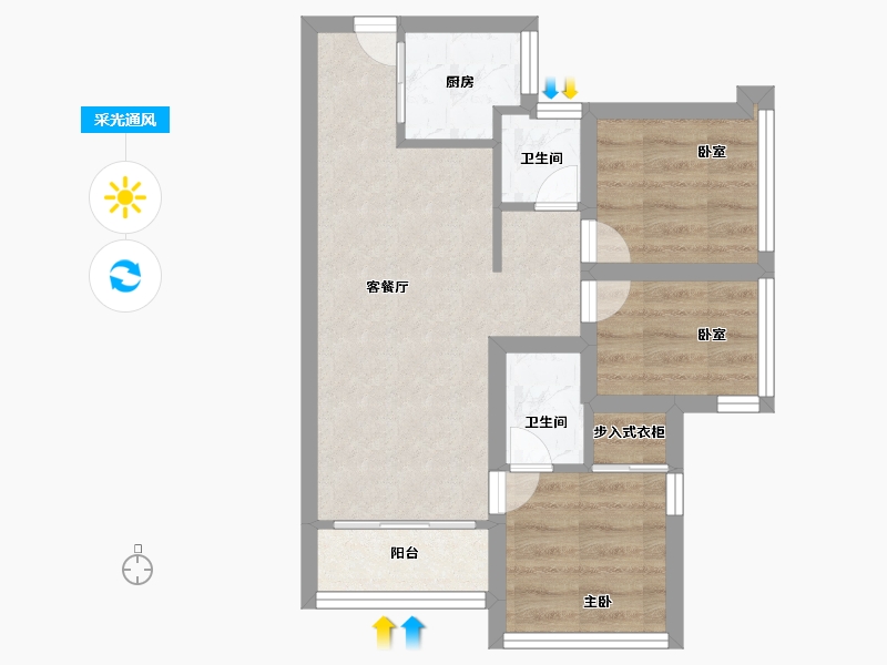 广东省-深圳市-世纪华庭-44.99-户型库-采光通风