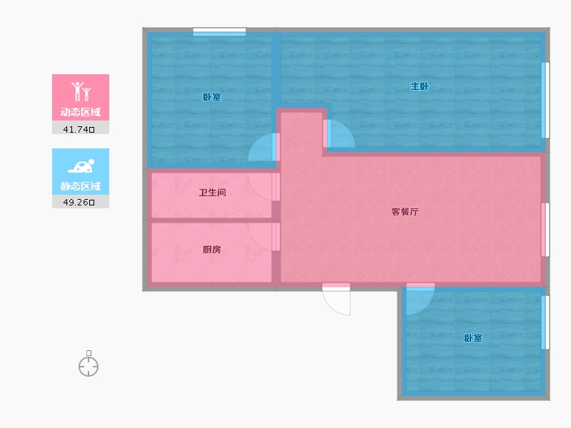 黑龙江省-鹤岗市-招银小区-81.32-户型库-动静分区