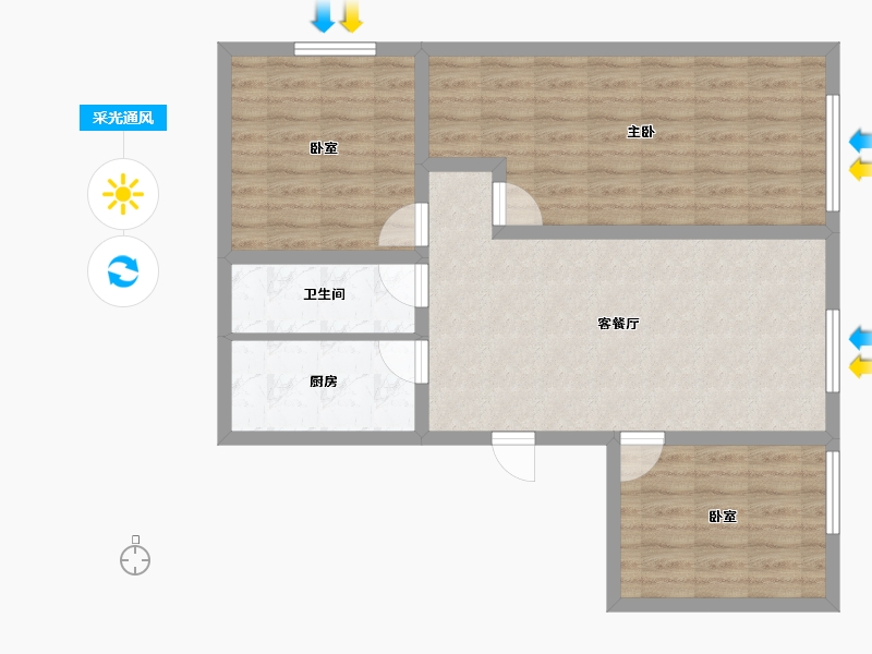 黑龙江省-鹤岗市-招银小区-81.32-户型库-采光通风