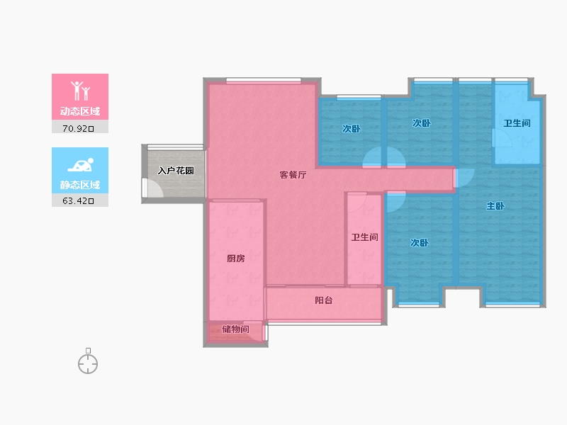 黑龙江省-鹤岗市-宝能太古城北区-125.84-户型库-动静分区