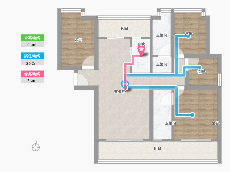 黑龙江省-鹤岗市-绿海湾-69.21-户型库-动静线