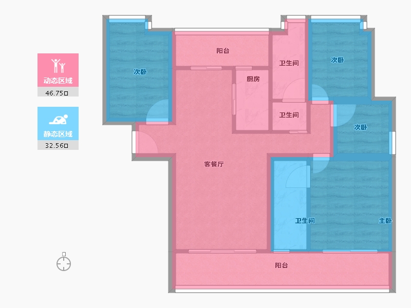 黑龙江省-鹤岗市-绿海湾-69.21-户型库-动静分区