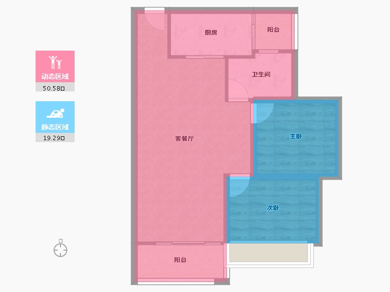 广东省-深圳市-汇龙湾花园-62.61-户型库-动静分区