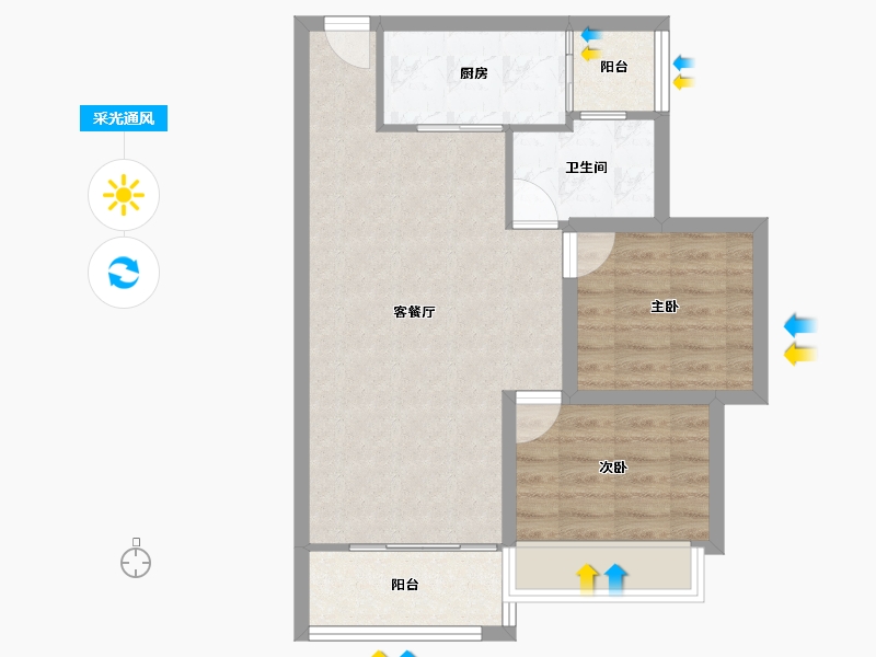 广东省-深圳市-汇龙湾花园-62.61-户型库-采光通风