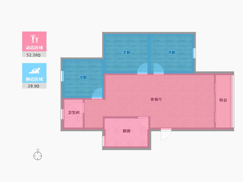 黑龙江省-鹤岗市-爱榕园-72.64-户型库-动静分区