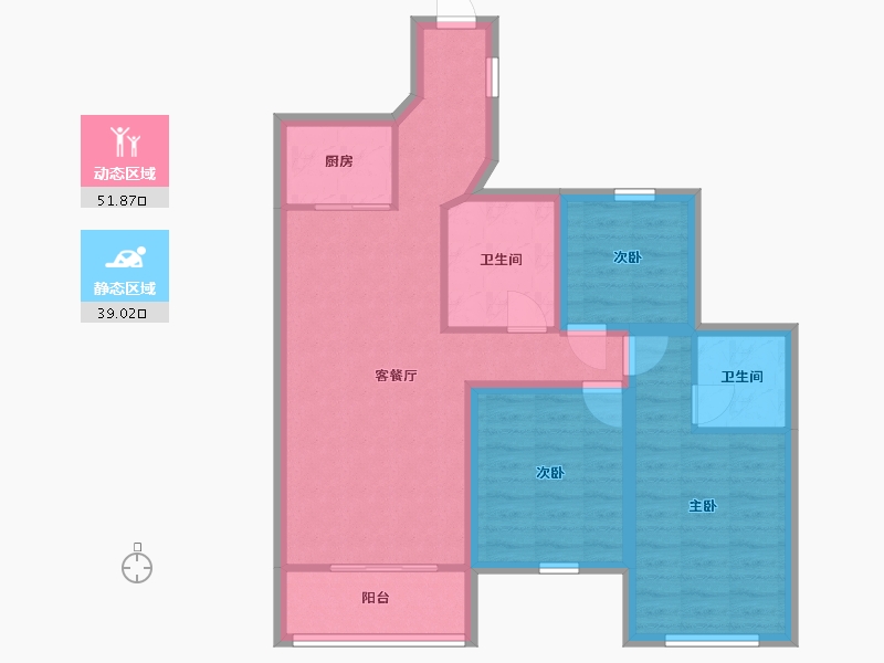 广东省-深圳市-汇龙湾花园-80.71-户型库-动静分区