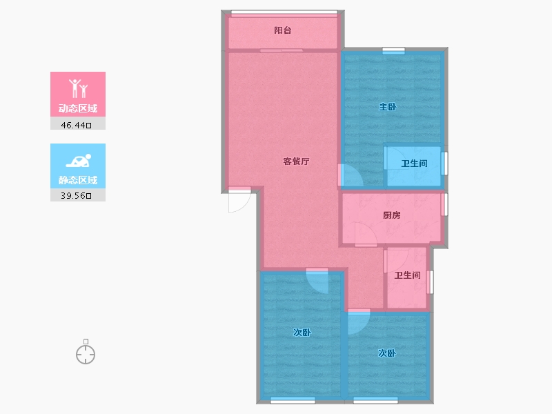 广东省-深圳市-绿茵华庭-76.23-户型库-动静分区