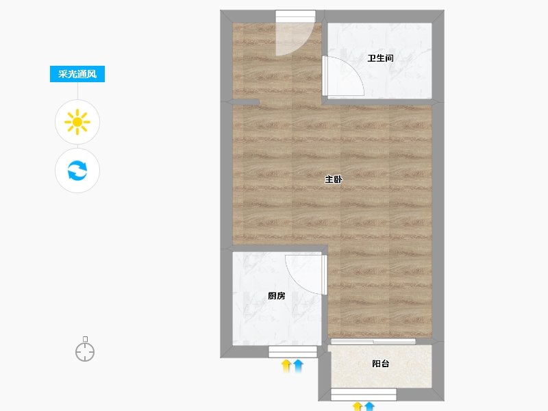 广东省-深圳市-深业泰然观澜玫瑰苑-26.48-户型库-采光通风