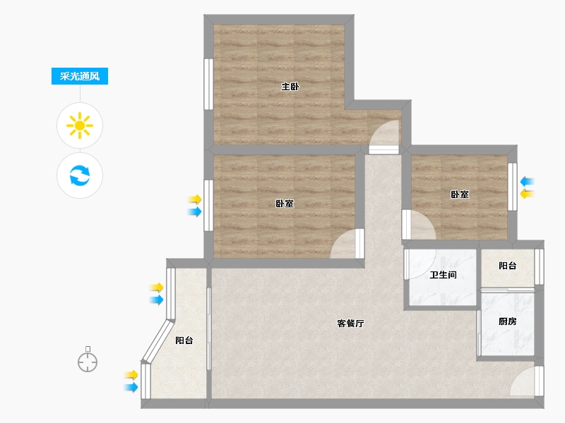 广东省-深圳市-梅花新园-67.00-户型库-采光通风