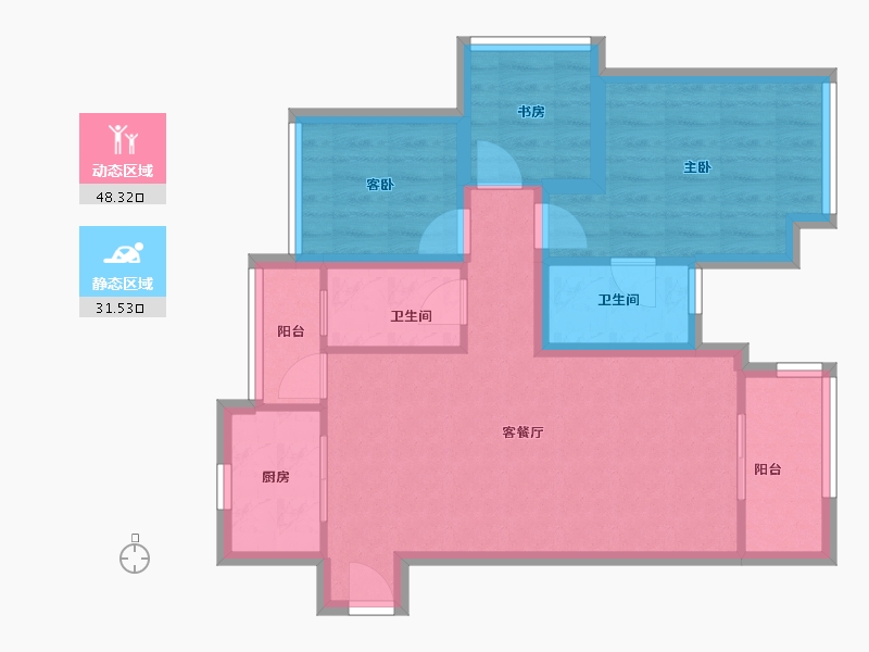 广东省-深圳市-星河时代-70.60-户型库-动静分区