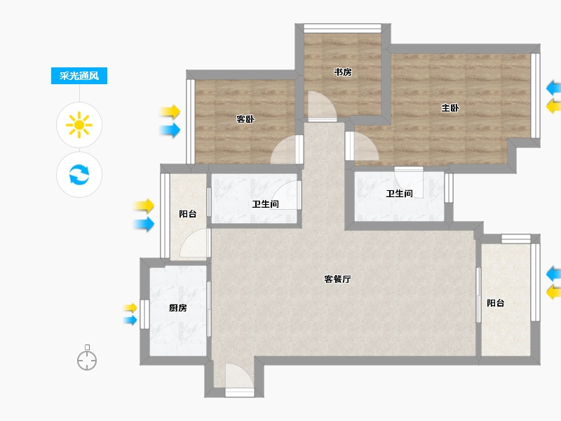 广东省-深圳市-星河时代-70.60-户型库-采光通风