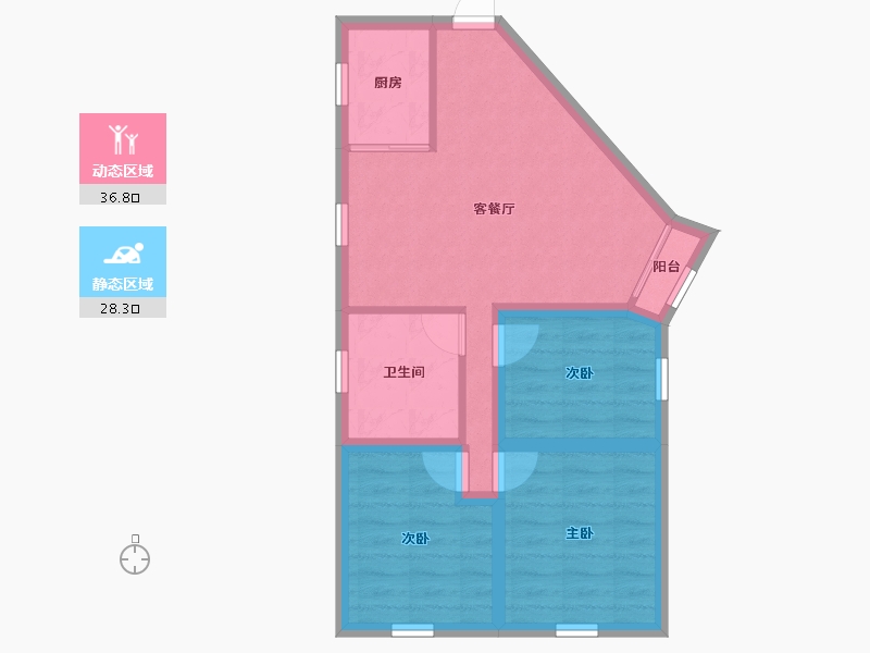 黑龙江省-鹤岗市-华府假日-57.37-户型库-动静分区