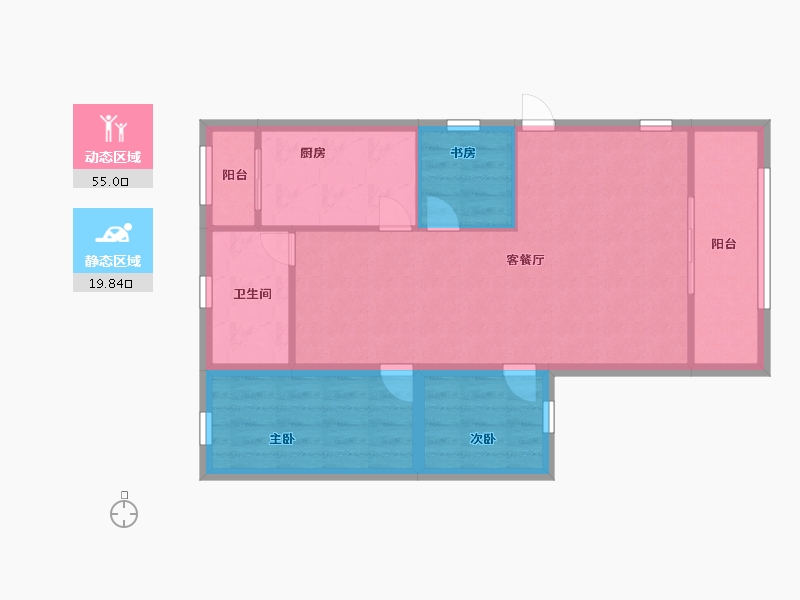 广东省-深圳市-绿茵华庭-67.00-户型库-动静分区