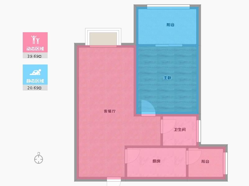 黑龙江省-鹤岗市-半山海景兰溪谷(二期)-53.89-户型库-动静分区