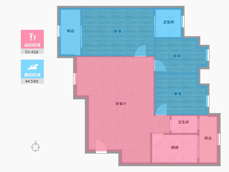 广东省-深圳市-馨园二期-86.85-户型库-动静分区