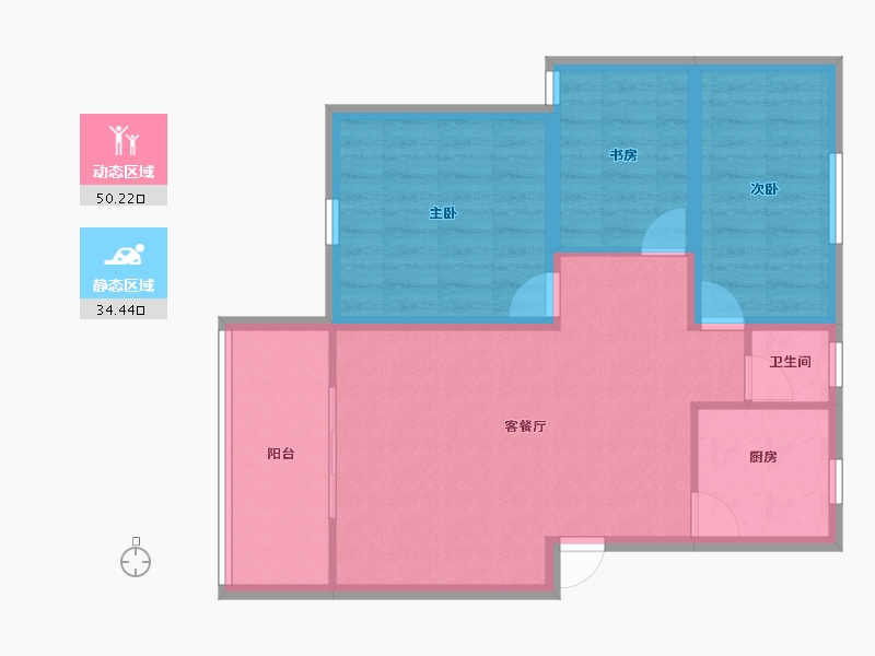 黑龙江省-鹤岗市-爱榕园-76.08-户型库-动静分区