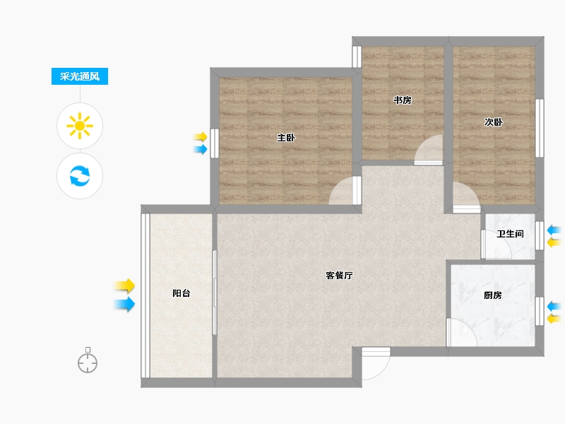 黑龙江省-鹤岗市-爱榕园-76.08-户型库-采光通风