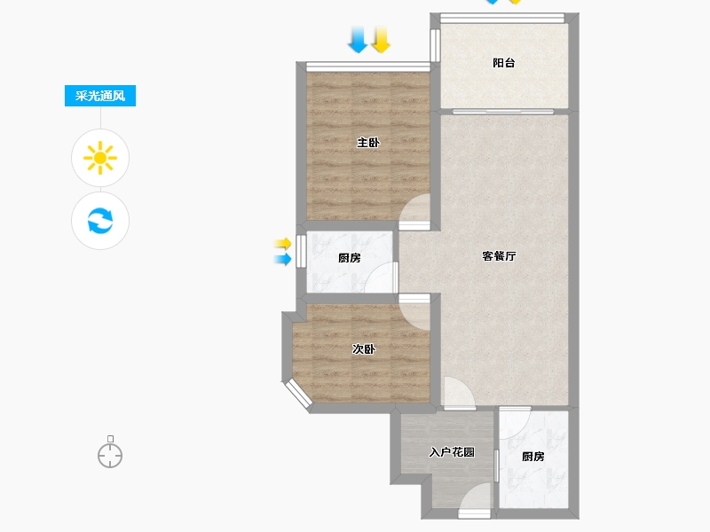 广东省-深圳市-梅龙阁-63.77-户型库-采光通风