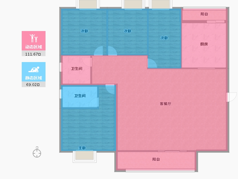 黑龙江省-鹤岗市-澳城花园(南区)-167.47-户型库-动静分区