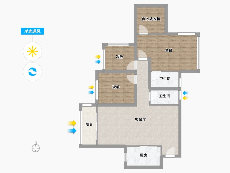 黑龙江省-鹤岗市-前海丹华-78.27-户型库-采光通风