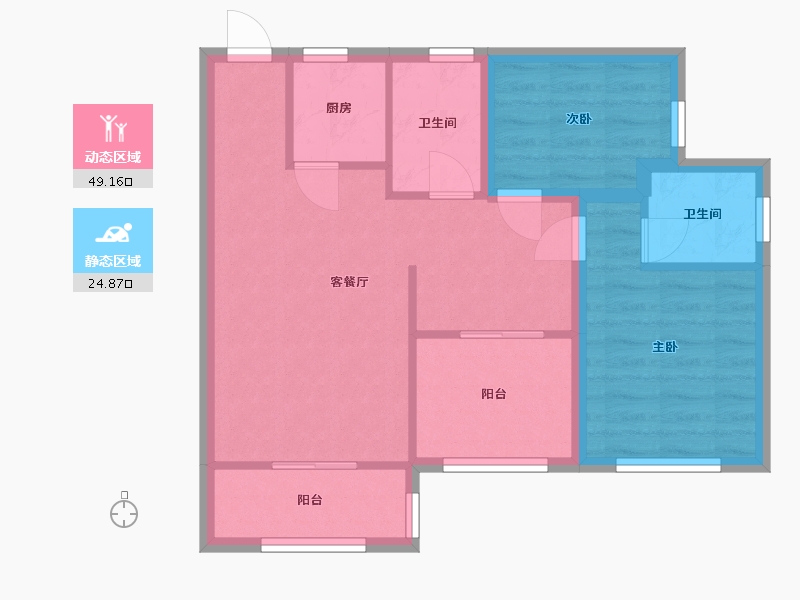 广东省-深圳市-佳华领域广场一期-65.88-户型库-动静分区