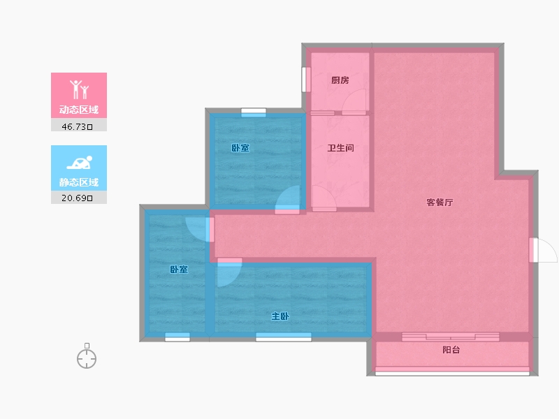 黑龙江省-鹤岗市-招北小区-59.19-户型库-动静分区