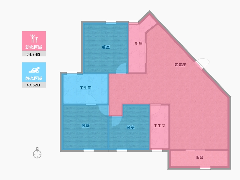 广东省-深圳市-丰泽湖山庄-99.15-户型库-动静分区