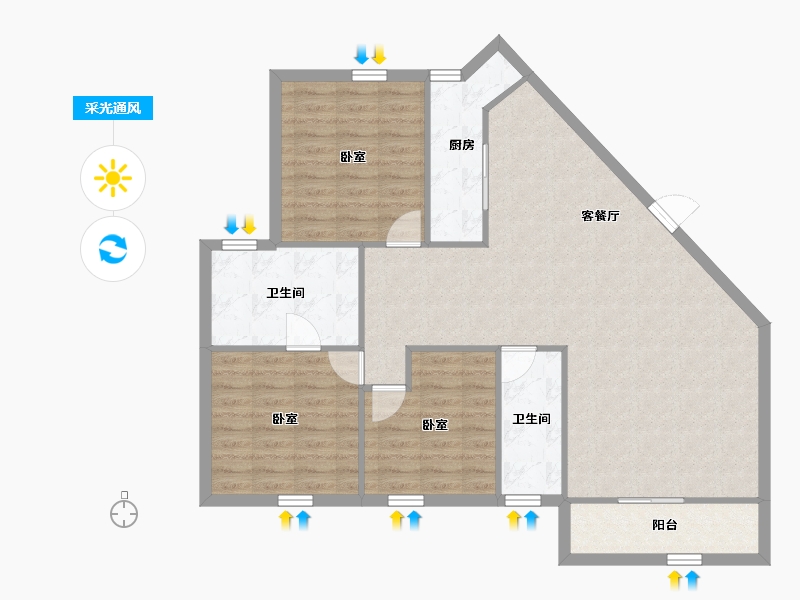 广东省-深圳市-丰泽湖山庄-99.15-户型库-采光通风