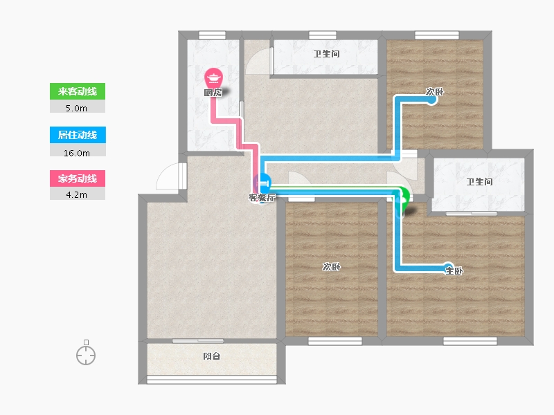 广东省-深圳市-龙华新华苑二期-86.83-户型库-动静线