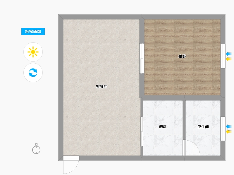 黑龙江省-鹤岗市-龙电花园(B区)-52.34-户型库-采光通风