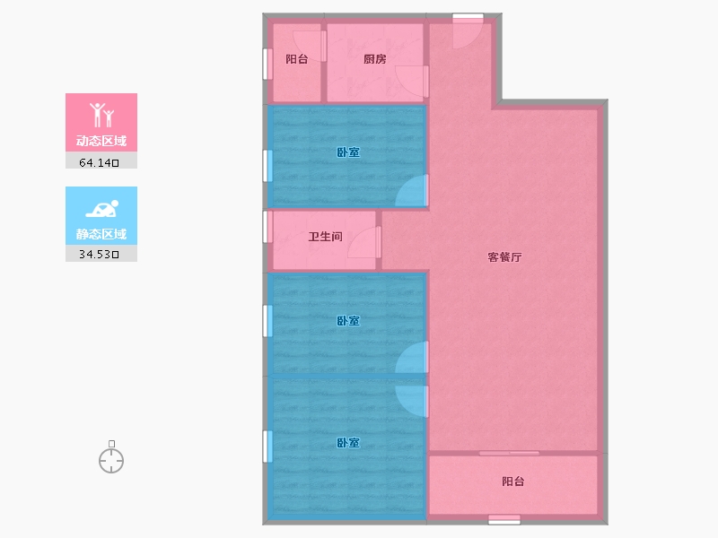 广东省-深圳市-锦绣江南一二三期-90.66-户型库-动静分区