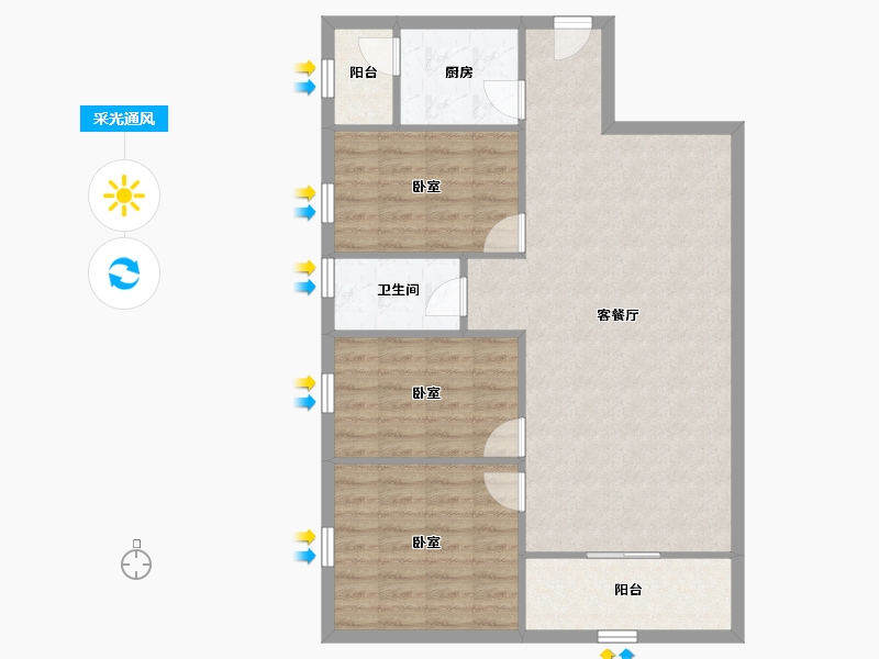 广东省-深圳市-锦绣江南一二三期-90.66-户型库-采光通风