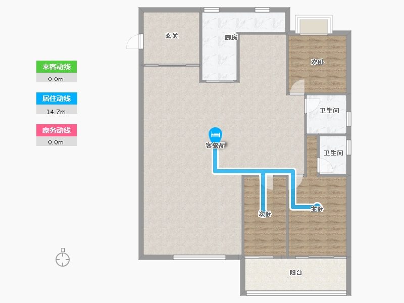 黑龙江省-鹤岗市-半山海景兰溪谷(二期)-143.79-户型库-动静线