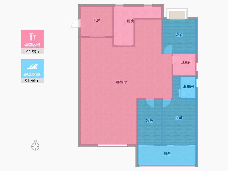 黑龙江省-鹤岗市-半山海景兰溪谷(二期)-143.79-户型库-动静分区