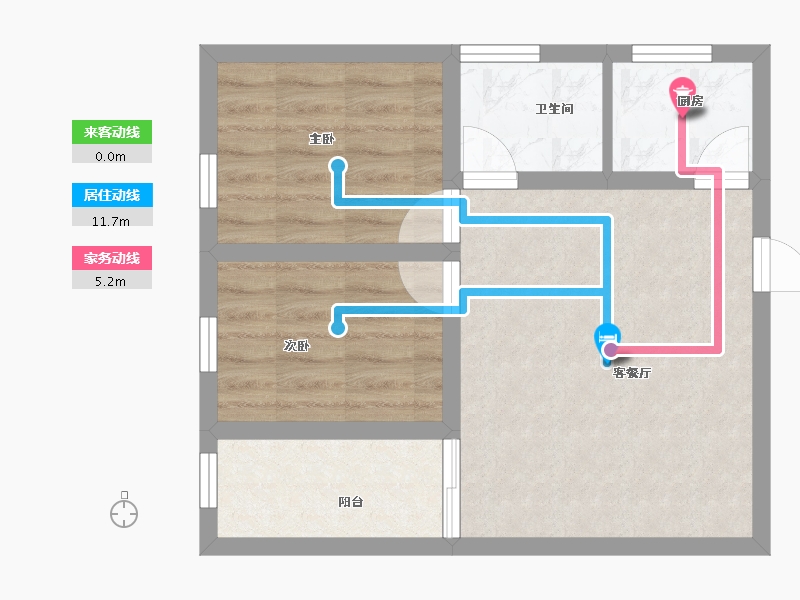 黑龙江省-鹤岗市-龙电花园(A区)-46.49-户型库-动静线