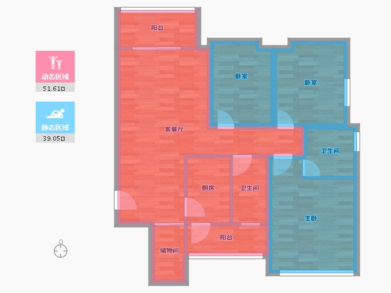 广东省-深圳市-君子嘉园-80.14-户型库-动静分区