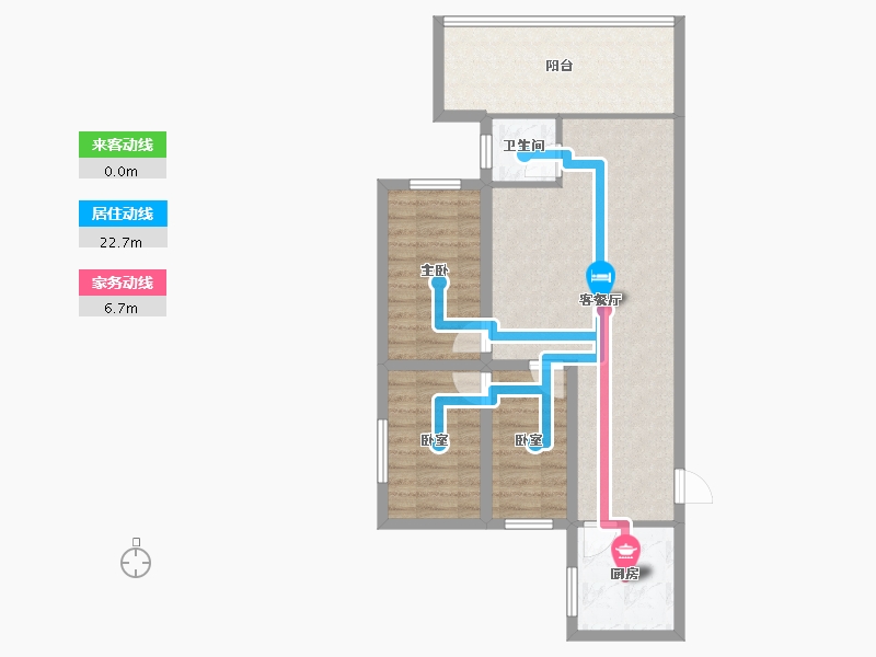 黑龙江省-鹤岗市-南玻花园-71.38-户型库-动静线