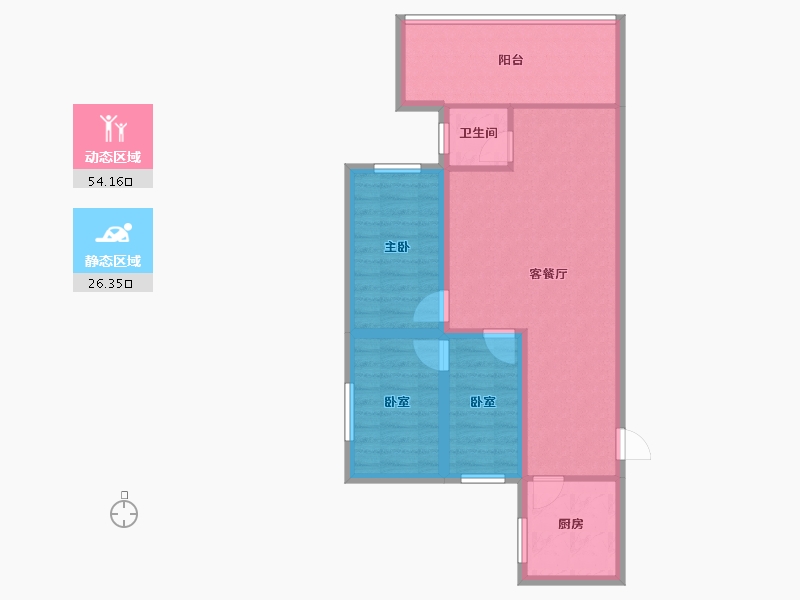 黑龙江省-鹤岗市-南玻花园-71.38-户型库-动静分区