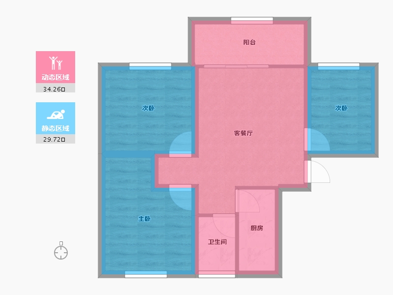 黑龙江省-鹤岗市-爱榕园-56.23-户型库-动静分区