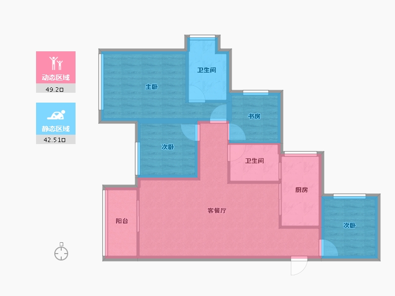 广东省-深圳市-星河银湖谷-81.54-户型库-动静分区