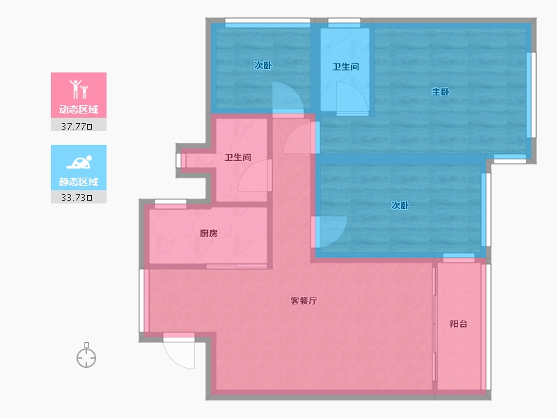 广东省-深圳市-莱蒙水榭春天五期-62.82-户型库-动静分区