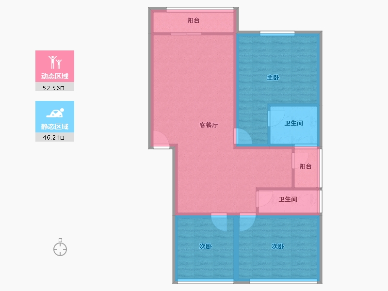 广东省-深圳市-锦绣江南一二三期-88.53-户型库-动静分区