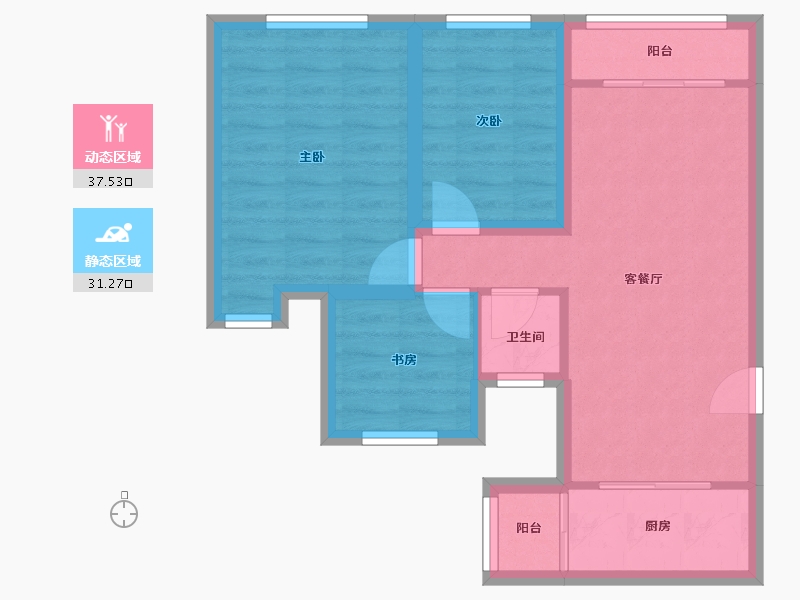 广东省-深圳市-中海锦城-60.90-户型库-动静分区