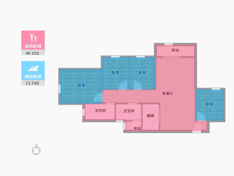 广东省-深圳市-星河银湖谷-69.67-户型库-动静分区