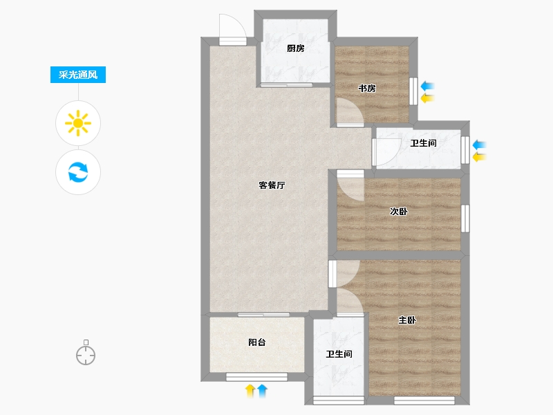 广东省-深圳市-悠山美地家园-65.39-户型库-采光通风