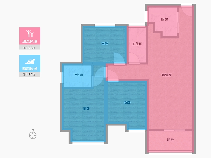 广东省-深圳市-莱蒙水榭春天五期-67.42-户型库-动静分区