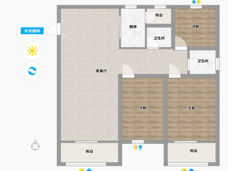 广东省-深圳市-锦绣御园-92.57-户型库-采光通风