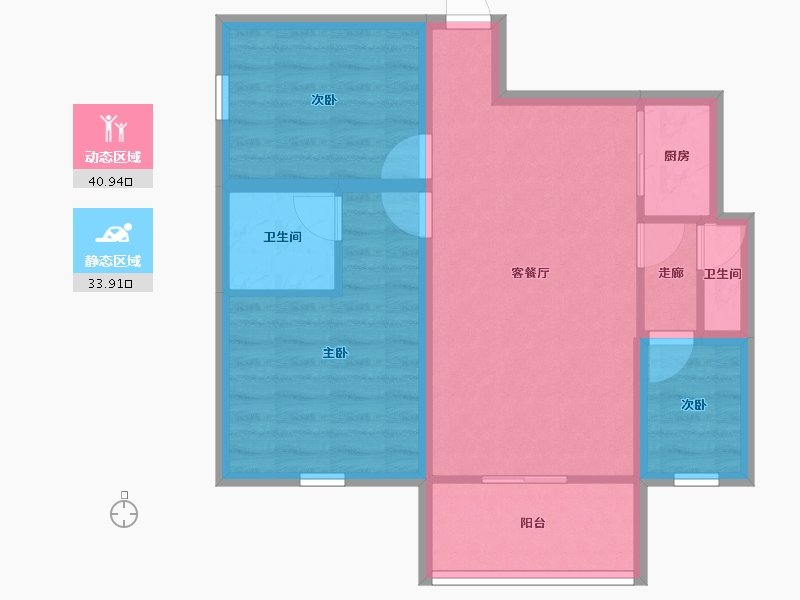 广东省-深圳市-卓越皇后道-66.33-户型库-动静分区