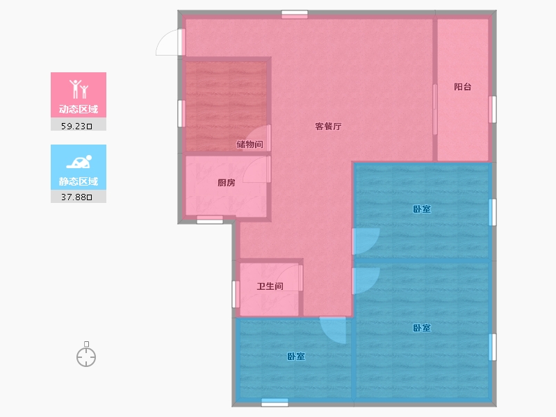 广东省-深圳市-金庸阁一期-88.80-户型库-动静分区