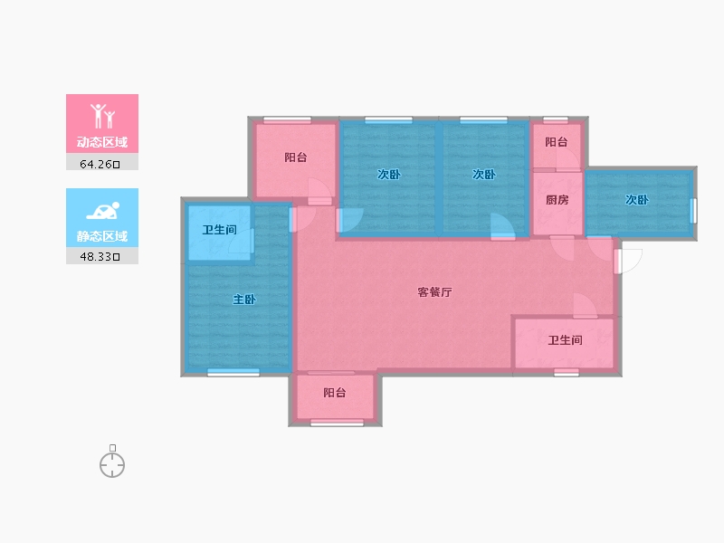 广东省-深圳市-卓越皇后道-100.19-户型库-动静分区